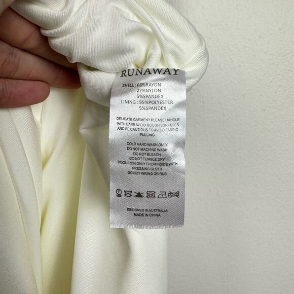 Runaway the Label | NWT Lyla Ivory White Side Slit Keyhole Body-con Midi Dress - Picture 16 of 16